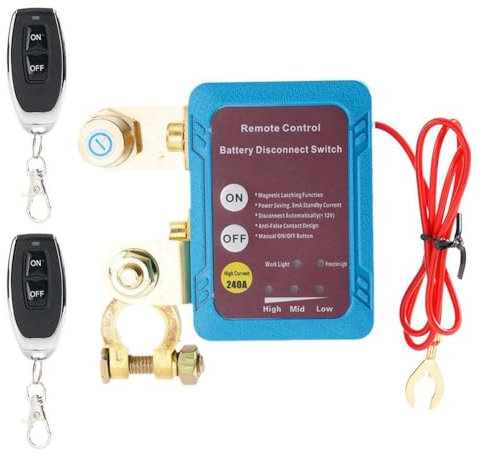 Evzvwruak 12V 240A Batterietrennschalter, Automatischer Abschaltschalter, Fernbedienung, Batterieschalter, Automatisch