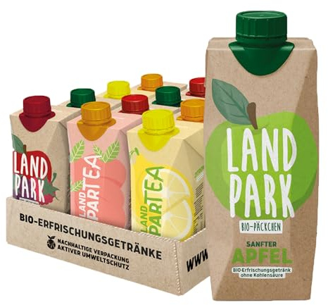 Landpark MIX-Karton | Bio-Erfrischungsgetränke | 12 x 0,5 L im Tetra Pak | ohne Kohlensäure | To Go | Wasser mit Geschmack | pfandfrei