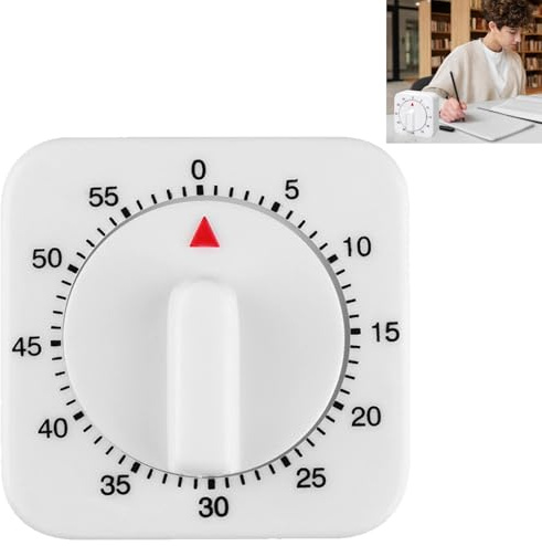 GNAUMORE Minuteur de Cuisine 60 Minutes - Compte à Rebours Mécanique Avec Alarme Sonore pour Cuisson