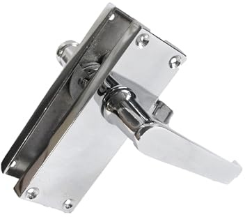Epsom Door Handle Victorian Straight Polished Chrome Lever Set – Backplate Design 118mm x 42mm – Includes Tubular Latch – 6 Pairs