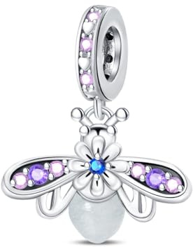LNQOBU 925 silber Glow in the Dark Glühwürmchen Charms Anhänger,Farbwechselndes Chamäleon Charms Bead Charms Geeignet für Damenarmbänder und Halsketten