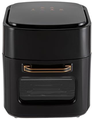 WooDerson 15L Heißluftfritteuse Mit Sichtfenster,1400W LED Touchscreen Luftfritteuse Mit Grill, Fritteuse Temperaturbereich 80-200℃, Zeitbereich 5-65 Minuten, Air Fryer Frittieren Ohne Öl (Schwarz)