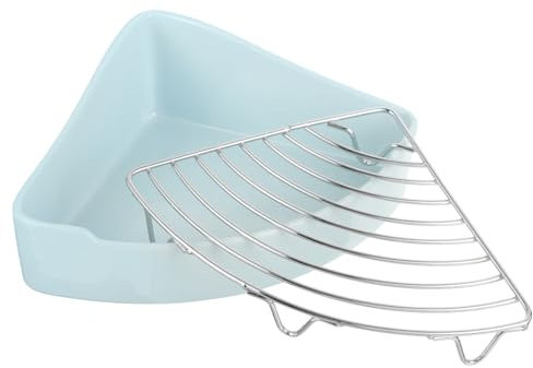 CIYODO Keramik Kaninchen Toilette Dreieckige Katzentoilette Mit Rost Auslaufsicheres Design Für Meerschweinchen Hamster Chinchilla Kleintiere Leicht Zu Reinigen Und Langlebig Himmelblau
