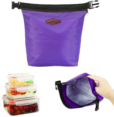 Piccole borse per il pranzo isolate, borsa da pranzo isolata a perdita con fibbia ＆ manico sacca termica impermeabile portatura portatile mantieni gli alimenti caldi/freschi per 2-4 ore per la s