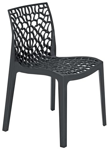 METRO Professional Chaise de terrasse Saphir, Empilable, Plastique, Anthracite