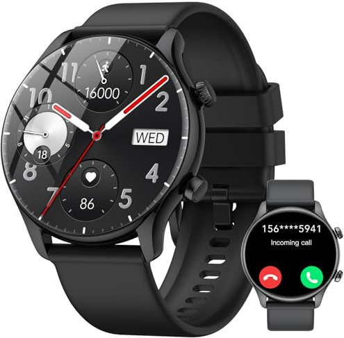 Smartwatch Herren Damen Rund, 1.39 Fitnessuhr mit Telefonfunktion, 100+ Sportmodi Sportuhr, Smart Watch Fitness Tracker SpO2 Pulsuhr Schlafmonitor Schrittzähler Uhr, IP68 Wasserdicht für Android iOS