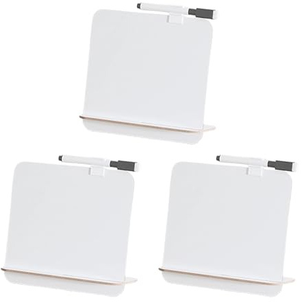 3 pcs MINI Desk Whiteboard Small Dry Erase White Board 16.5x17cm Freestanding with Pen Holder Dry Erase Board Double-Sided Whiteboard Wtih Dry Erase Markers (3S)