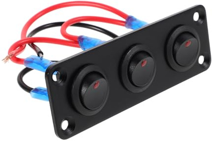 Alipis Panneau de Commande Interrupteur Chat pour Voiture Camping et Remorque Interrupteur à Bascule Abs Facile à Installer