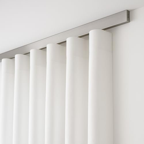 BY3 - Binari per Tende a Soffitto/Parete - SU MISURA - Binario Tenda con ganci interno Bastoni e Binari per tende a onda con Fettucce - Bastone a Onde Costanti Tende in cotone Binario scorrevole