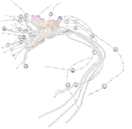 minkissy Pince Cheveux Mariage Pompons Perles Accessoire Tête Mariée Décoration Cheveux Ornement Tête Bijou Elegant