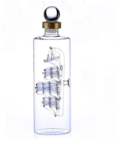 YHNNH, Decanter Dispenser for liquore in vetro Bottiglia di vino trasparente Regali for la vela/barca for uomini e donne for caraffa for vino Scotch Bourbon e rum(1000ml/33.8oz)
