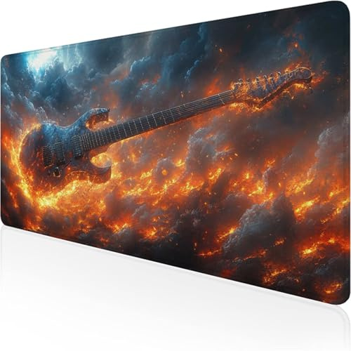 Alfombrilla Ratón XXL 1400x600x3mm,Naranja Alfombrilla Escritorio Instrumentos Musicales Mouse Pad Gaming con Impermeable e Antideslizante Almohadilla Teclado,Protector Escritorio para Oficina D1-572