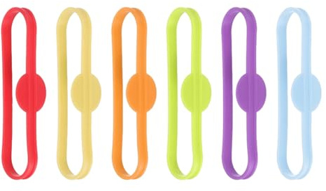 Mikikit Segnabicchieri in Silicone 6 Pezzi Colorati Marcatori per Bevande Resistenti al Calore Accessori per Feste e Riunioni Etichette Riutilizzabili per Bicchieri da Vino Cocktail e