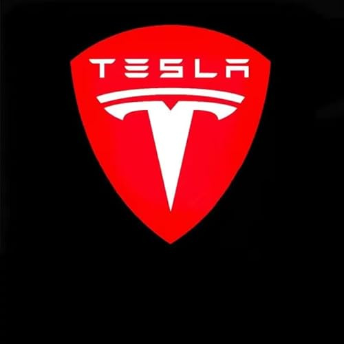 TSDFGBV 2 Pezzi Auto LED Porta Proiettore di Luce per Tesla Model 3/Y/X/S, Luci Proiettore Porta per con Logo Illuminazione Portiera Auto Logo di Benvenuto,C