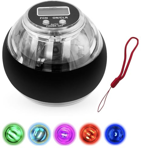 Esercitatore giroscopico per polso, palla di torsione ad avvio automatico con contatore e luci a LED, allenatore per rafforzamento delle mani per allenamento dell'avambraccio, palestra di casa