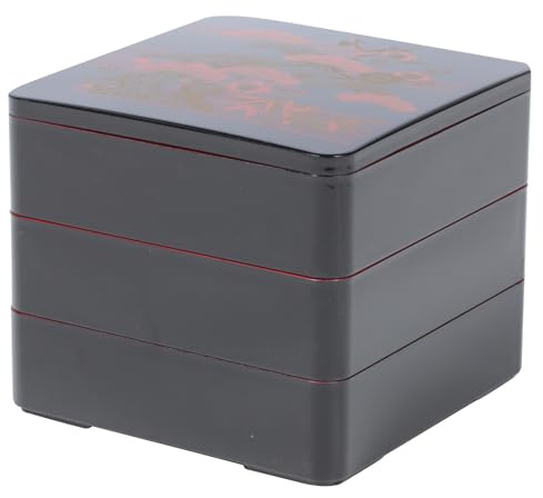Cabilock Boîte à Bento Japonaise Décorative en Abs Trois Couches de Rangement pour Fruits et Desserts, Style Japonerie, pour Repas D'affaires et Pique-niques