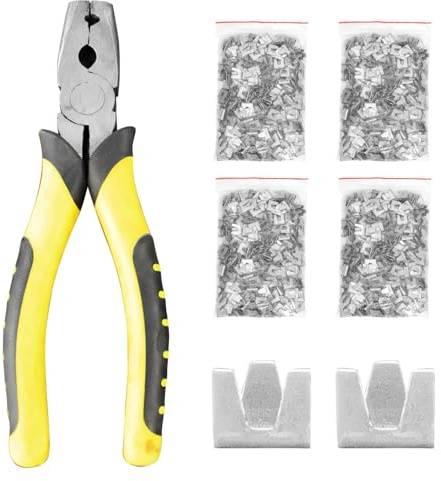 1200 PCS Wire Cage Clips, Heavy-Duty Fence Ring Pliers Tool Kit for Animal Cage Assembly, Universal C-Clip Installation Tool, Compatible with Chicken Coop, Rabbit Hutch, Bird Cage, Poultry Fencing