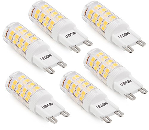 LEDGLE 6 x G9 LED Lampadine del 5W, 51-LED SMD2835, Angolo di Fascio di 360 ° 400 Lumen Pari ad Alogene da 50W per l'illuminazione Lnterna 3000K-Bianco Caldo