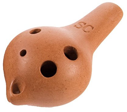 6-Loch Ocarina im Tonumfang C6-F7 (SC) Cremefarben Okarina Flöte Pfeife leicht spielbar traditionell Mund Musik Südamerika Klang Percussion Weltmusik