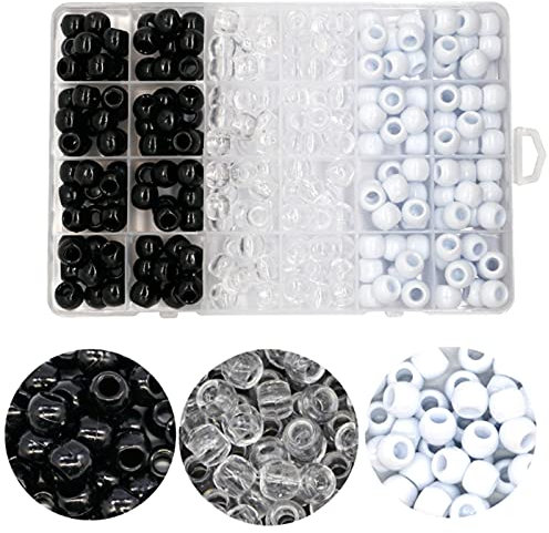 TONAUP 240Pcs Haar Flechten Perlen Reaktiver Kunststoff Dreadlocks Ring Haarmanschetten Rohrperlen Reggae Ringe für DIY Perücke Halskette Armband Schmuckherstellung