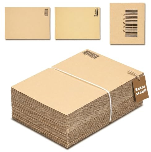 KK Verpackungen Wellpappzuschnitte DIN A3 297x420mm | 50 Stück, 2-wellig BC-Welle | Kartonzuschnitte aus stabiler Wellpappe | Versandschutz, Bastelunterlage, Fototräger | Pappzuschnitte