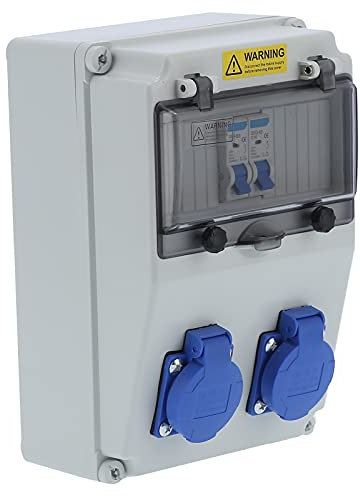 2 Posizioni Distributore di corrente a parete, Presa 16A 220-250V Distributore di Potenza, Distributore di Potenza Cantiere, per Ambienti Umidi, Distributore di Potenza(#1)