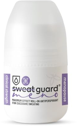 SWEAT GUARD® Meno Antiperspirant - Roll On 50ml. Unscented Anti Sweat Deodorant For Women. Controls Excessive Sweating & Body Odour, Relieves Menopause Symptoms. Maximum Strength Womens Deodorant.