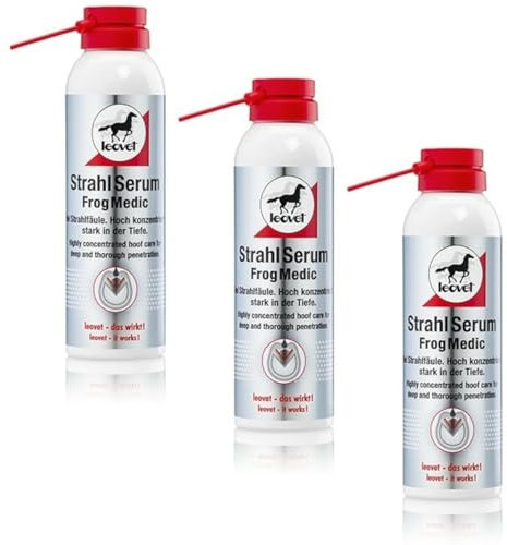 RL24 leovet - StrahlSerum Spray | Huföl für Pferde | Hufpflege bei Strahlfäule | Huffett kriecht in Furchen & feinste Risse | trocknet den Strahl & fördert d. Hufgesundheit | 3 x 200 ml (3er Set)