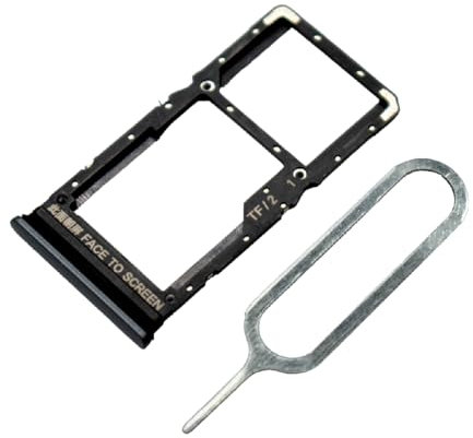 MMOBIEL Dual SIM Kartenhalter Ersatz Kompatibel mit Xiaomi Redmi 10 2022 Edition - Inkl. Gummidichtung und SIM Pin - Schwarz