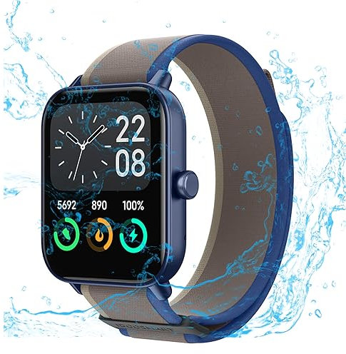 Smartwatch Herren Damen IP68 Wasserdicht Fitnessuhr Sportuhr Bluetooth-Anrufe Smart Furniture mit Herzfrequenz-Schlafmonitor 7 Tage Lange Akkulaufze Itmehrfach Sportmodi für IOS Android Blau -