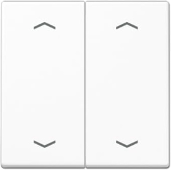 Tecla doble pulsador persiana A, color blanco alpino (referencia: JUNG A102PWW)
