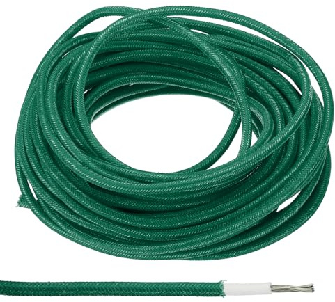 PATIKIL 9,8 Piedi 11AWG Cavo Elettronico, -30 a 200 Gradi Celsius Cavo Elettrico Flessibile in Silicone Isolato Resistente Alte Temperature per Lampada Caldaia Riscaldatore, Verde