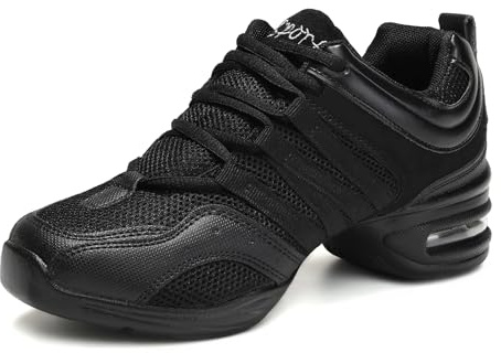 YCALCP Scarpe da Ballo Sportive Donna Casual Traspirante Ginnastica Sportive Jazz Danza Sneakers, Modello LYX729, Nero, 41 EU