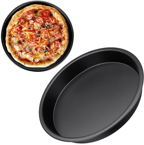 SHANGFENG 8 Inch Pizza Pan Non Stick Round Pizza Tray Carbon Steel Baking Tray for Baking Oven, Pie Dish, Making Pizza, Home Kitchen