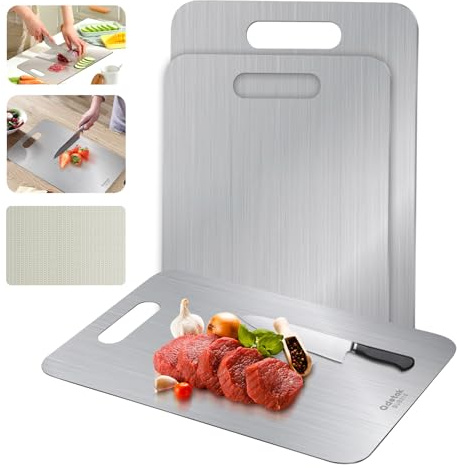 Stainless Steel Cutting Board for Kitchen, 18''x11.8'' Extra Large Cutting Board for Meat, Grilling, Dough Keading, Food Serving Board, Upgraded Material SUS316, Dishwasher Safe Chopping Board -1pc