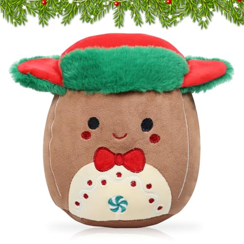 Kuscheltier Weihnachten, 20CM Lebkuchen Kissen, Plüschtier Weihnachten, Weihnachten Lebkuchenmann Plüsch, Kissen Lebkuchenmanns, Lebkuchen Kuscheltier, Kuscheltiere Süße Weihnachten Geschenk(A)