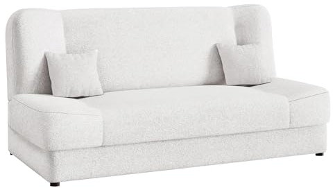 Mirjan24 Schlafsofa Jonas Premium, Bettsofa Sofa mit Bettkasten und Schlaffunktion Dauerschläfer-Sofa Couch Schlafcouch Wohnlandschaft (Boucle Baloo 2073)