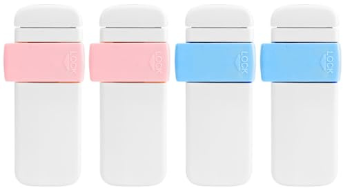 Schubladenschloss für Kinder aus Abs, Elastische Sicherung | Schublade und Arzneibox, Blau und Rosa, für Zuhause und Möbel, 4 Stück