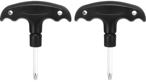 HARFINGTON 2pcs Golf Spike Wrench Tool T25 Golf Torque Wrench Stainless Steel Golf Head Adjustment Tool Golf Driver Torque Tool with Plastic Handle for Golf Club Driver Shaft Adapter, Black