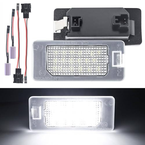 AUTOXBERT 2 x LED Kennzeichenbeleuchtung Für VW Golf MK6 MK7 Passat B6 B7 Jetta, Für Audi A1 A3 A4 A6 LED Nummernschildbeleuchtung 18 SMD Canbus Heckleuchten