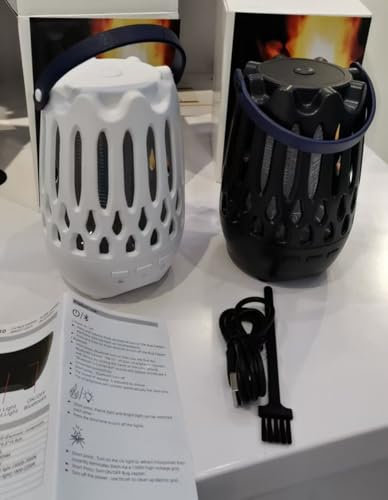 Insektenvernichter Elektrisch 1200V, 2 In 1 Mückenfalle Elektrisch, Tragbare UV Mückenlampe Akku, Fliegenfalle Elektrischer USB, Insektenlampe Mückenschutz, Mückenabwehr Mosquito Killer 30m² (Schwarz)