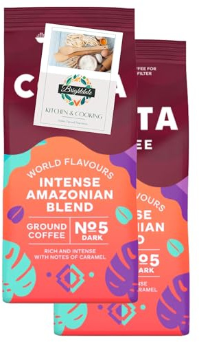 Ground Coffee Costa Intense Amazonian Blend Ground 200g 2 Pack + Brightdale Kitchen Booklet