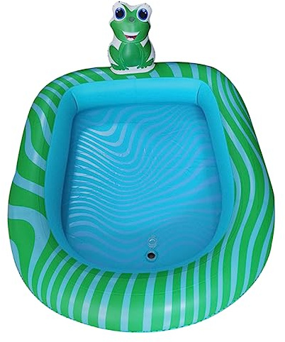 ORFOFE Frog Pattern Inflatable Pool Thick PVC Indoor Outdoor Boys and Girls Water Fun