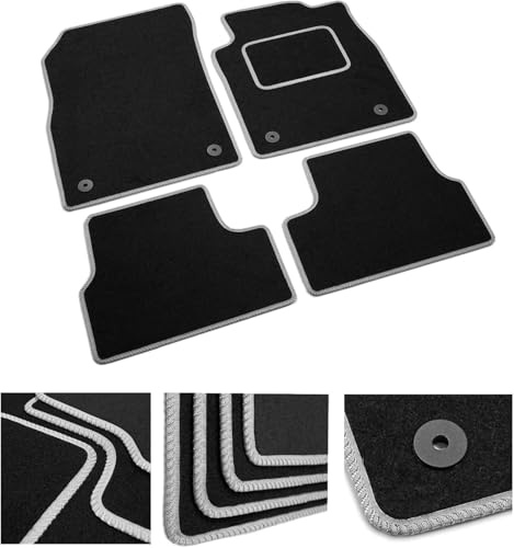 DB Bespoke Car Floor Mats For Chery Omoda 5 (Petrol) (2024-2026) | Black Carpet, Grey Trim, 4 Piece Set, Velcro Fastening, Tailored Car Mats, Anti Slip