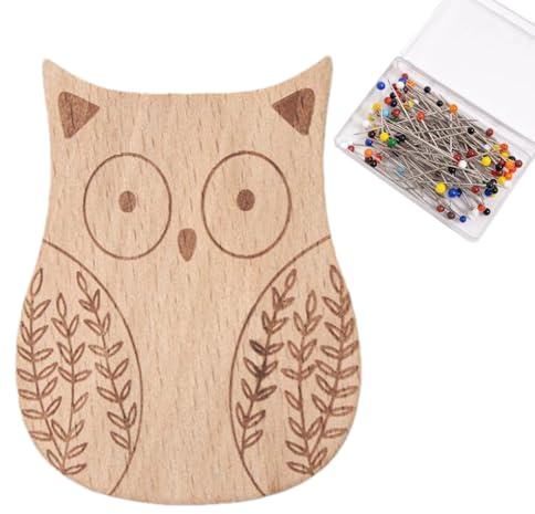 Sujetador Magnético De Alfileres Bonito Alfiletero De Madera Con Imán | Cojin de Alfileres Multiusos con 100 Unidades, Organizador de Clips de Papel Animado para Manualidades