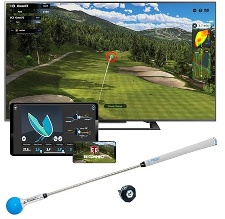 PHIGOLF Phigolf2 Golf Simulator with Retractable Swing Stick for Indoor & Outdoor Use, Golf Swing Trainer with Motion Sensor & 3D Swing Analysis, Compatible E6 Connect APP, Works with Smartdevices