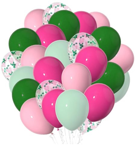 12 Zoll Luftballons Rosa Grün Helium Luftballons 50 Stück Konfetti Latex Ballons Ø 30 cm für Hochzeit Graduation Geburtstag Taufe Kommunion Party Deko