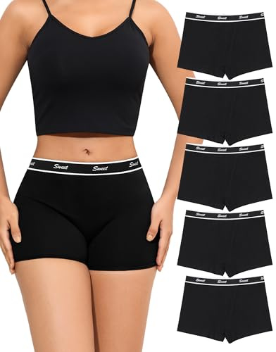 Levao Boxer Femme Coton Culotte Femme Coton Shorty Shorts Caleçons Femmes Anti Frottement sous Vetements Confortable Respirant Pantys Lot de 5