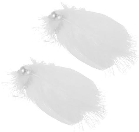 Warmhm 2 pièces Élégant Lot de Barrettes Plume Blanche pour Mariée et Fête Accessoire Cheveux Délicat et Portable pour Coiffure