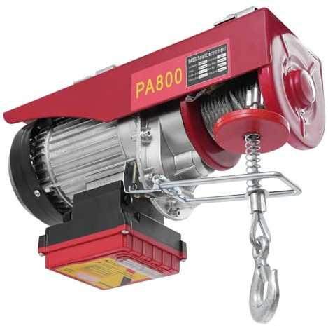 1800W Electric Hoist with Wireless Remote Control, 220V Electric Hoist Lift 500kg with Remote Control, 29m/95.14ft Lift Height and Pure Copper Motor, for Factory Garage